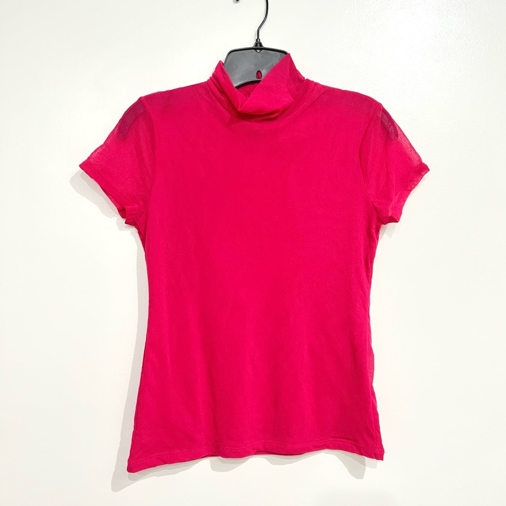 NWOT Mesh Mock Turtleneck Top
